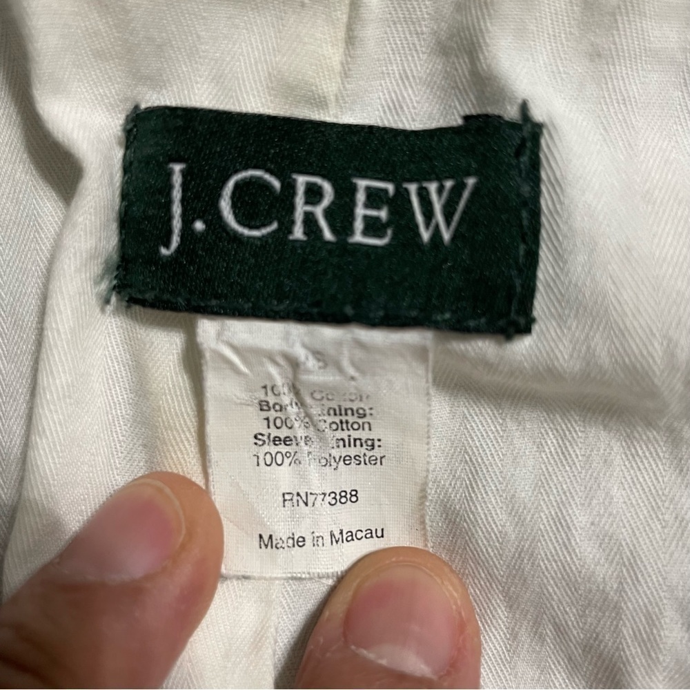 VTG J.Crew Green Choudhry Cotton Blazer Jacket Women’s Size PS Made in Macau - Picture 10 of 14